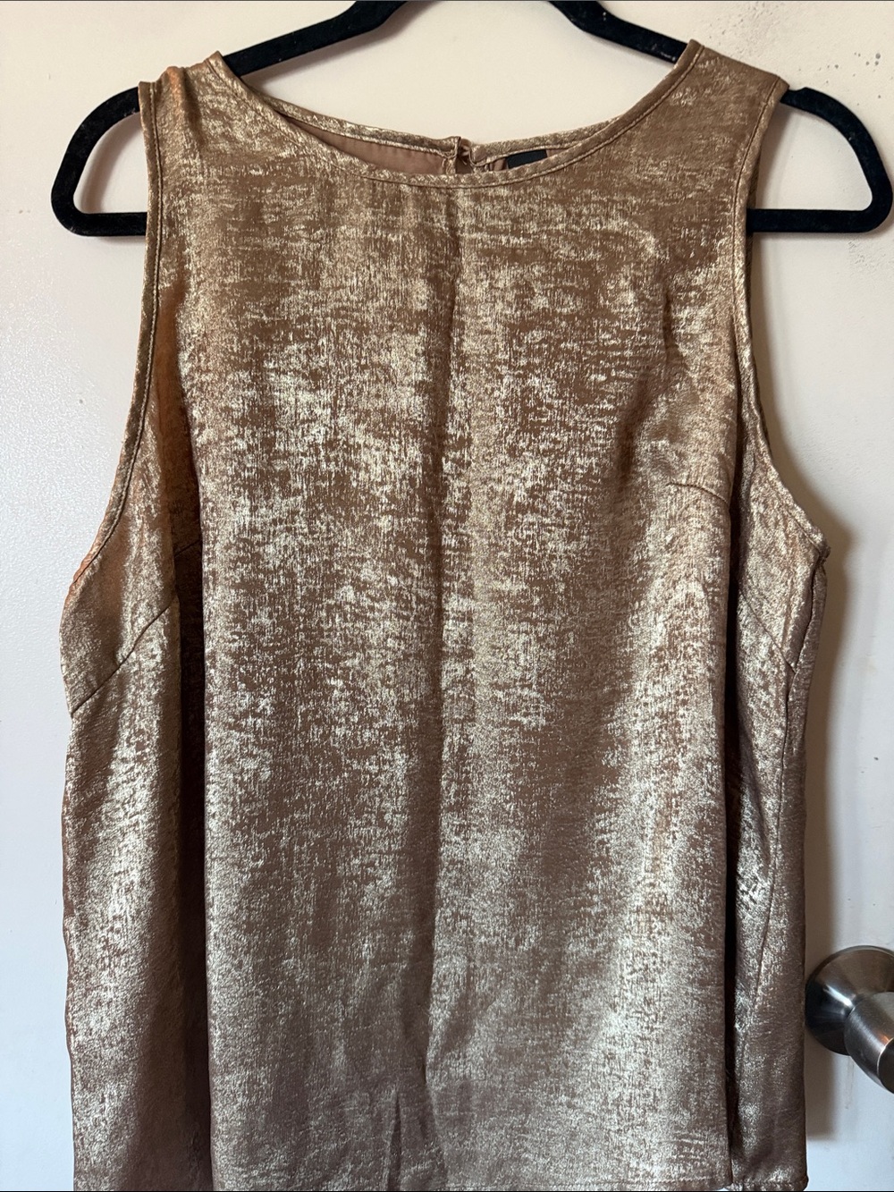 SHEIN Metallic Shimmer Tank Top - Gold Taupe